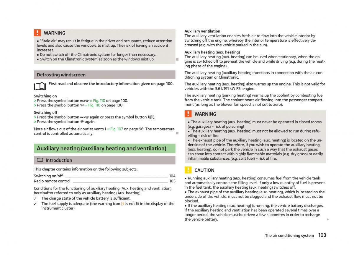 Skoda Superb II 2 owners manual / page 105