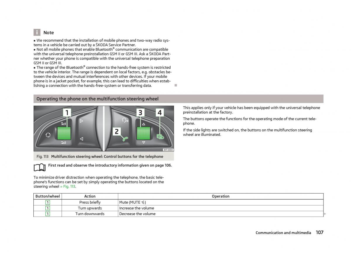 Skoda Superb II 2 owners manual / page 109