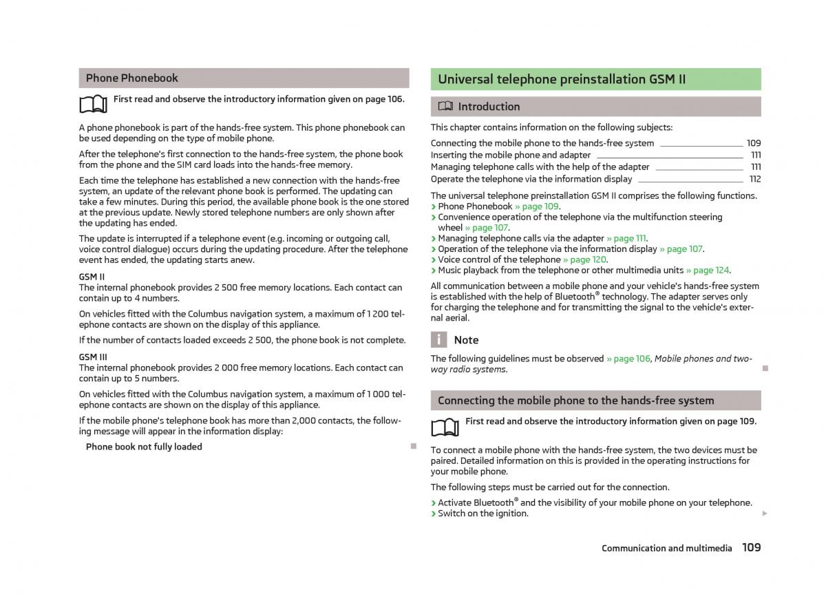 Skoda Superb II 2 owners manual / page 111