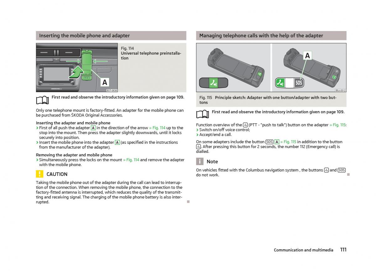 Skoda Superb II 2 owners manual / page 113