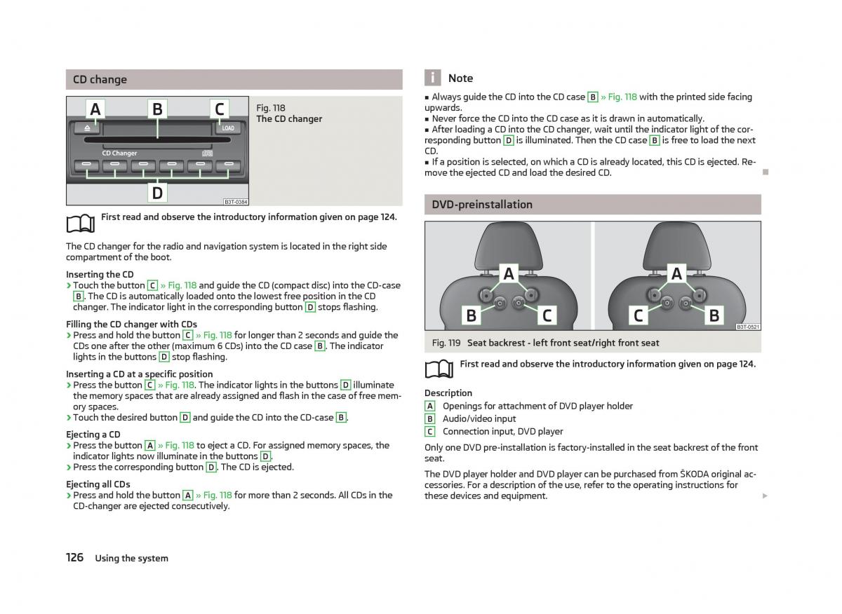 Skoda Superb II 2 owners manual / page 128