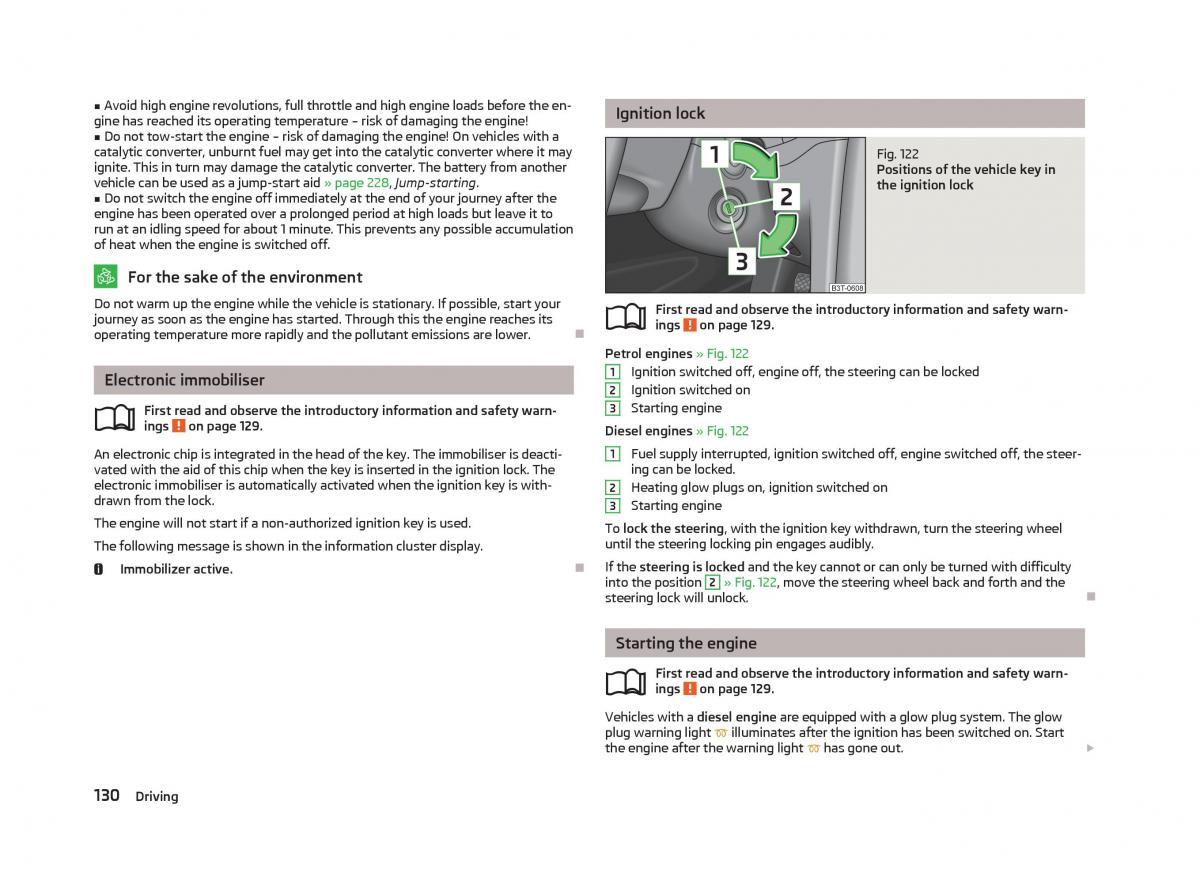 Skoda Superb II 2 owners manual / page 132