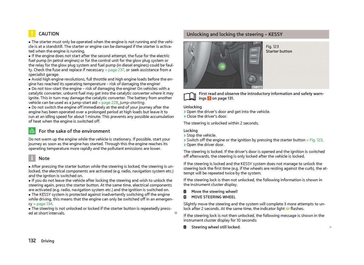 Skoda Superb II 2 owners manual / page 134