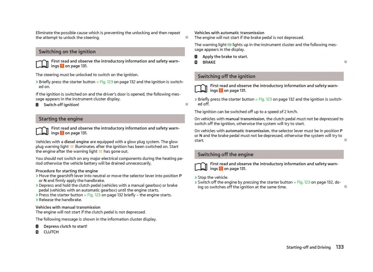 Skoda Superb II 2 owners manual / page 135