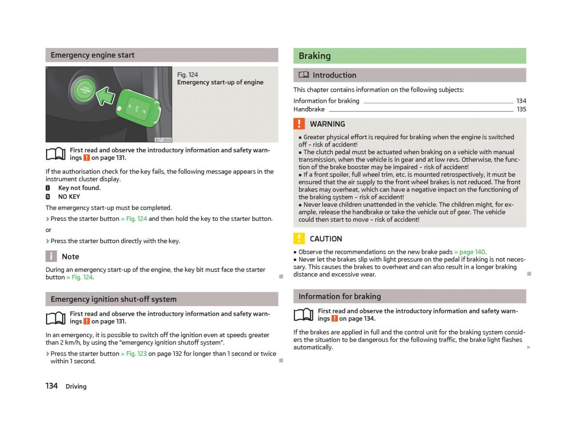 Skoda Superb II 2 owners manual / page 136