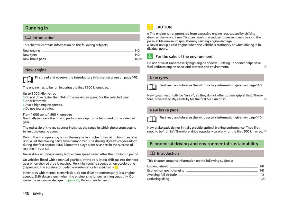 Skoda Superb II 2 owners manual / page 142