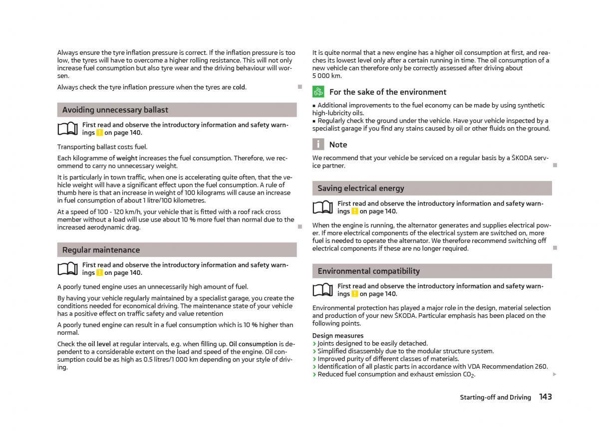 Skoda Superb II 2 owners manual / page 145