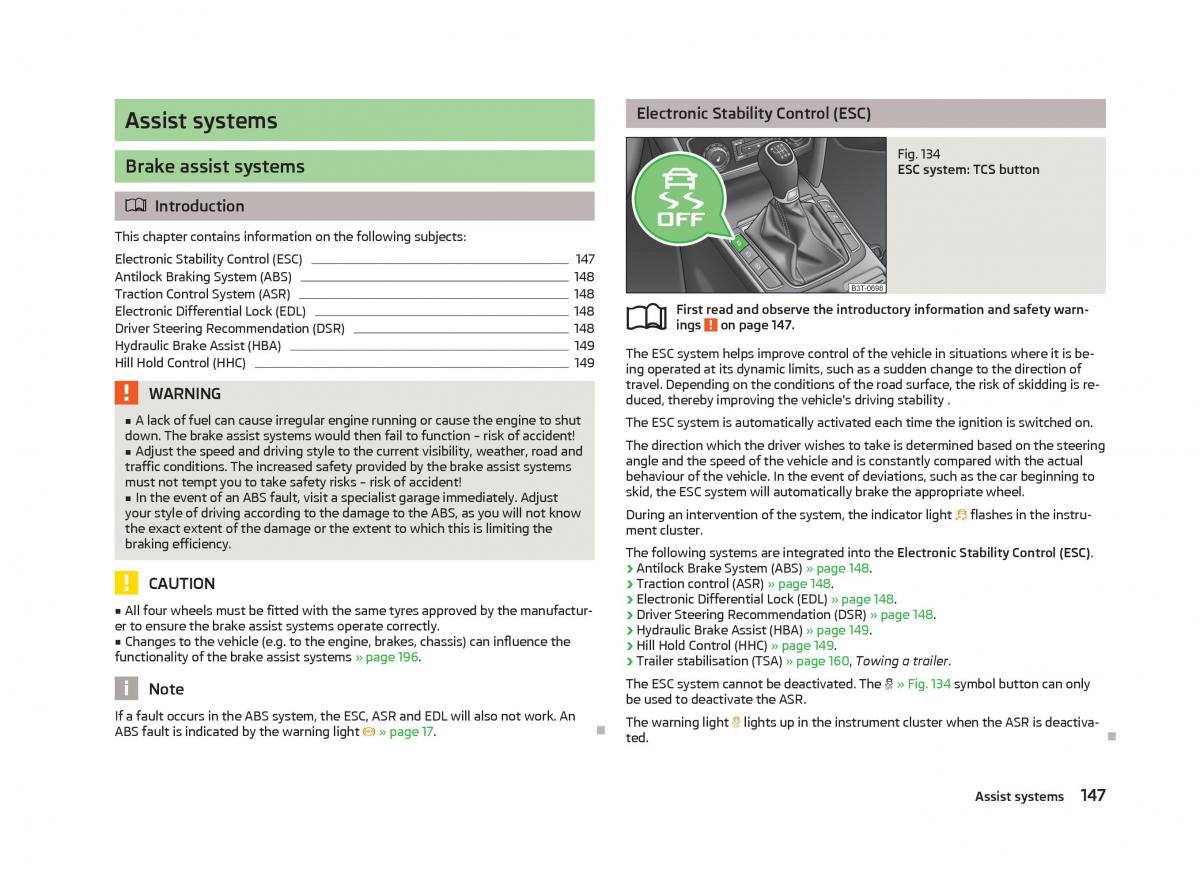 Skoda Superb II 2 owners manual / page 149