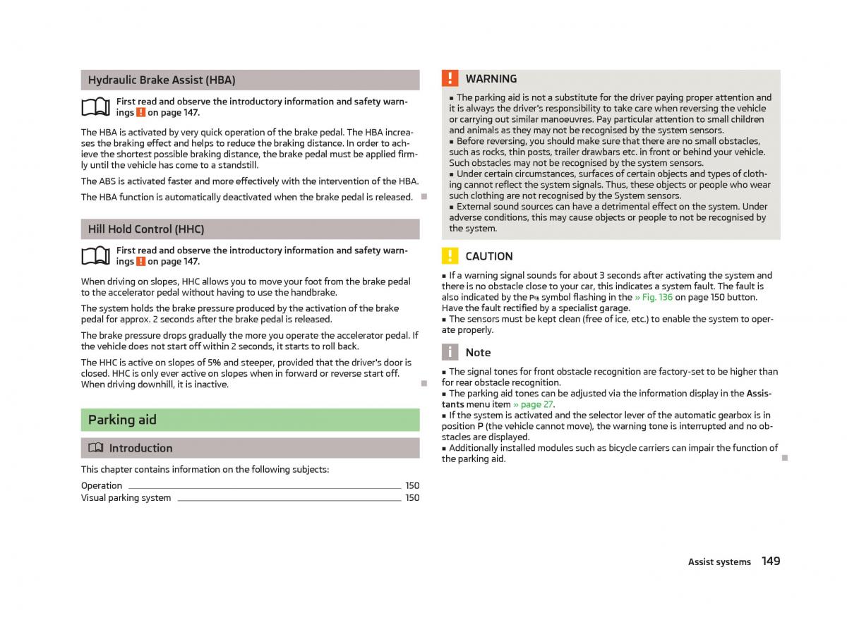 Skoda Superb II 2 owners manual / page 151