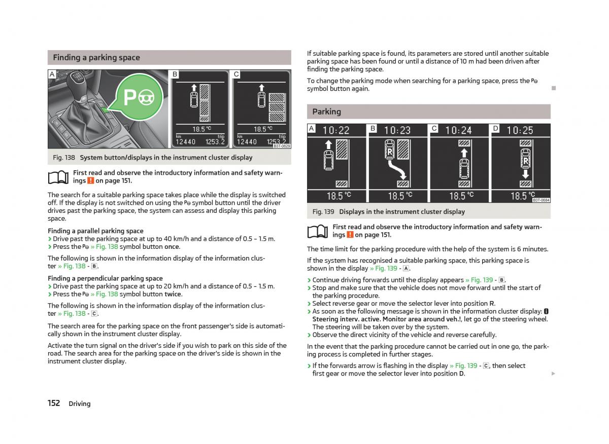 Skoda Superb II 2 owners manual / page 154