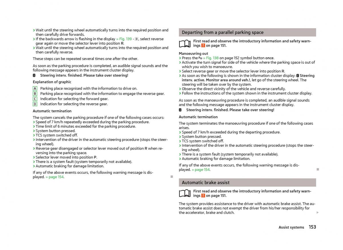 Skoda Superb II 2 owners manual / page 155