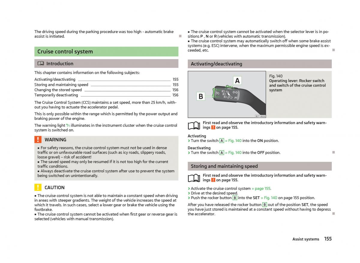 Skoda Superb II 2 owners manual / page 157