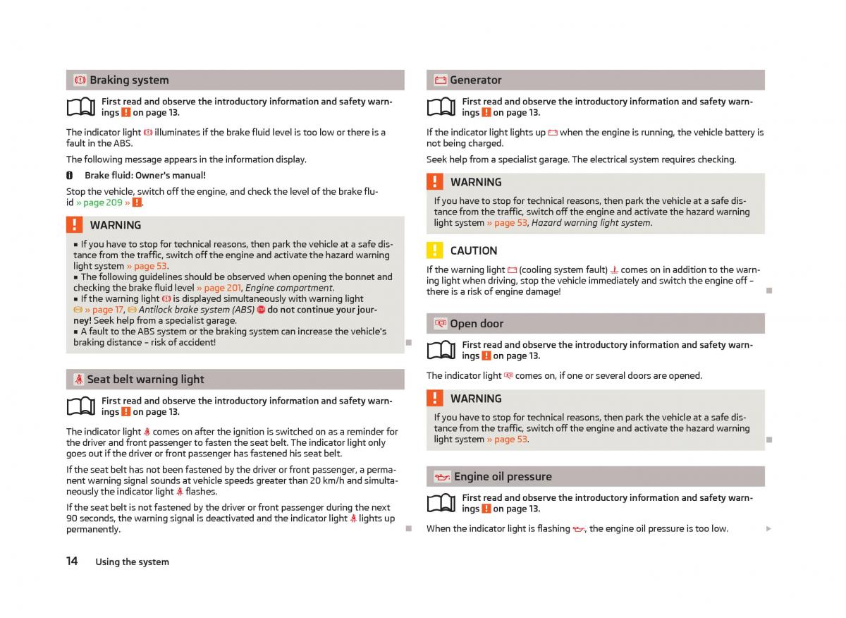 Skoda Superb II 2 owners manual / page 16