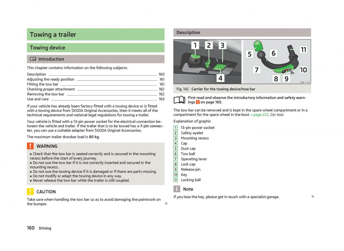 Skoda Superb II 2 owners manual / page 162