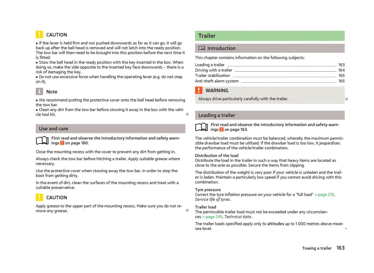 Skoda Superb II 2 owners manual / page 165