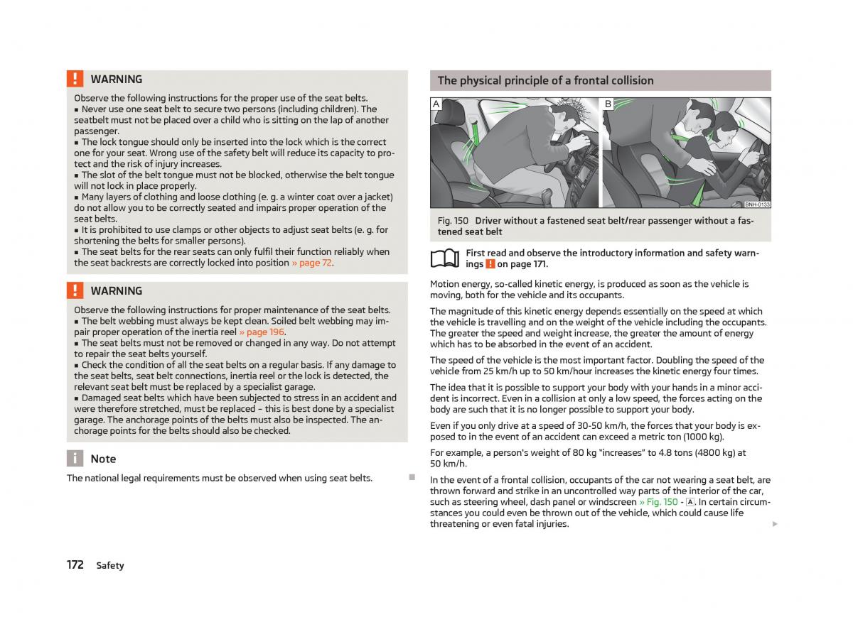 Skoda Superb II 2 owners manual / page 174