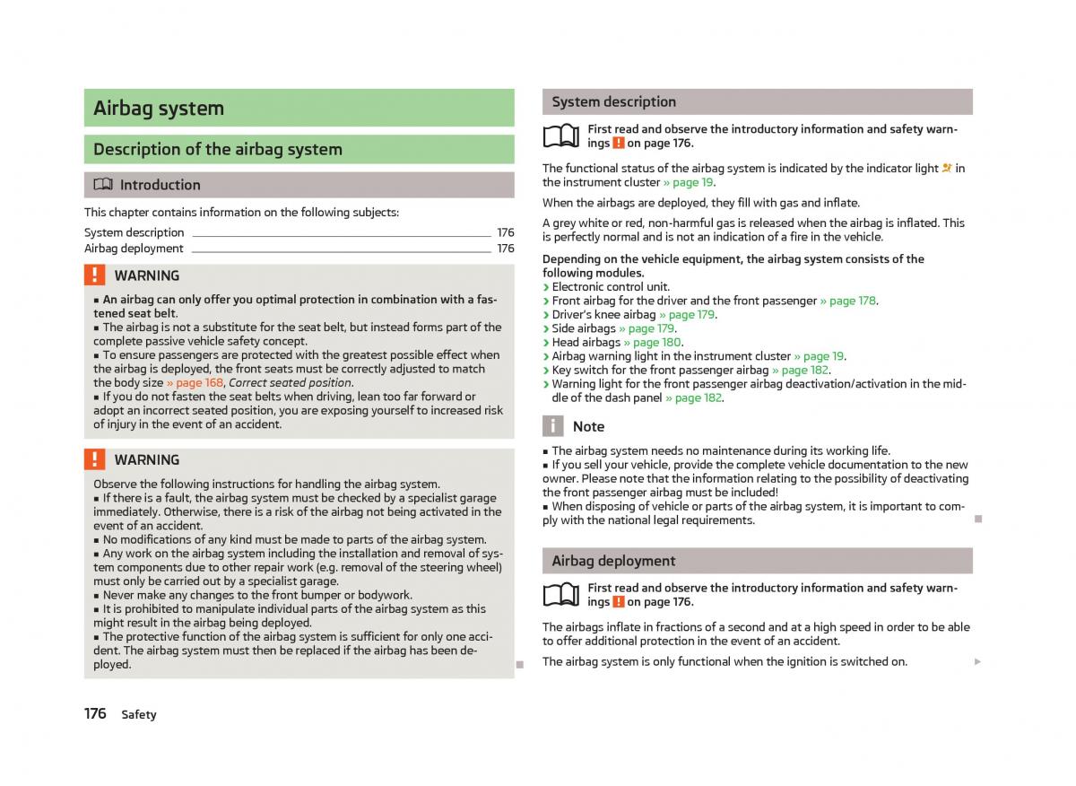 Skoda Superb II 2 owners manual / page 178