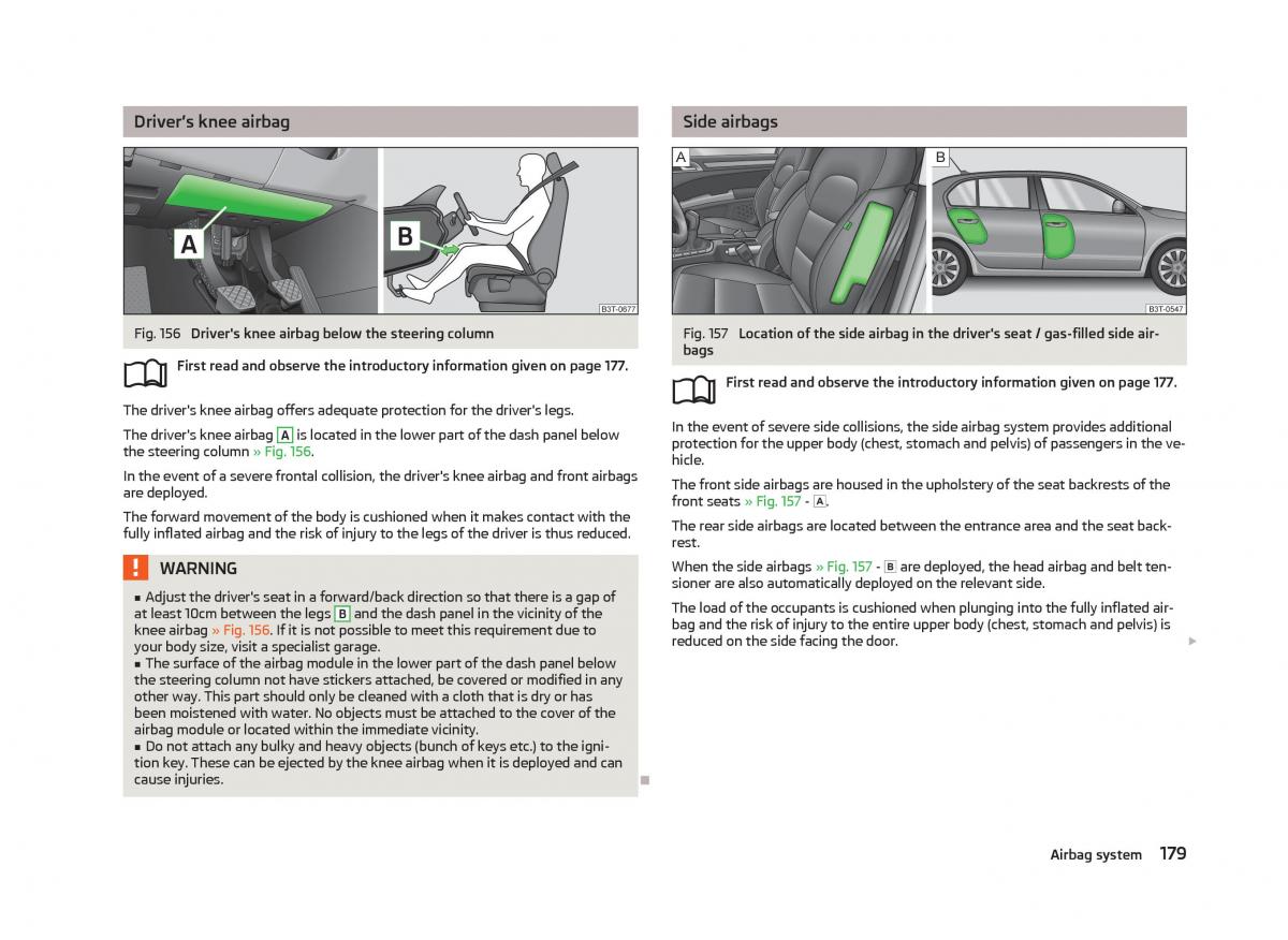 Skoda Superb II 2 owners manual / page 181