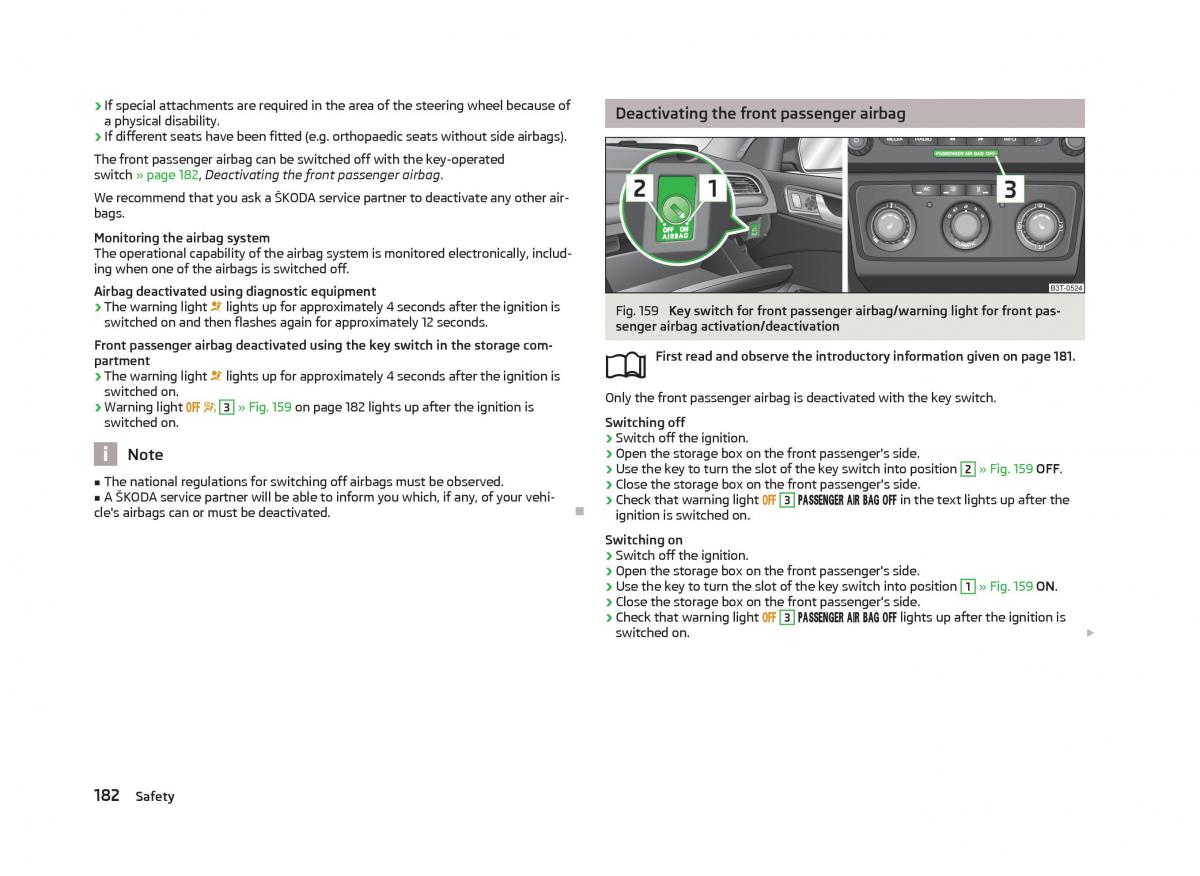 Skoda Superb II 2 owners manual / page 184