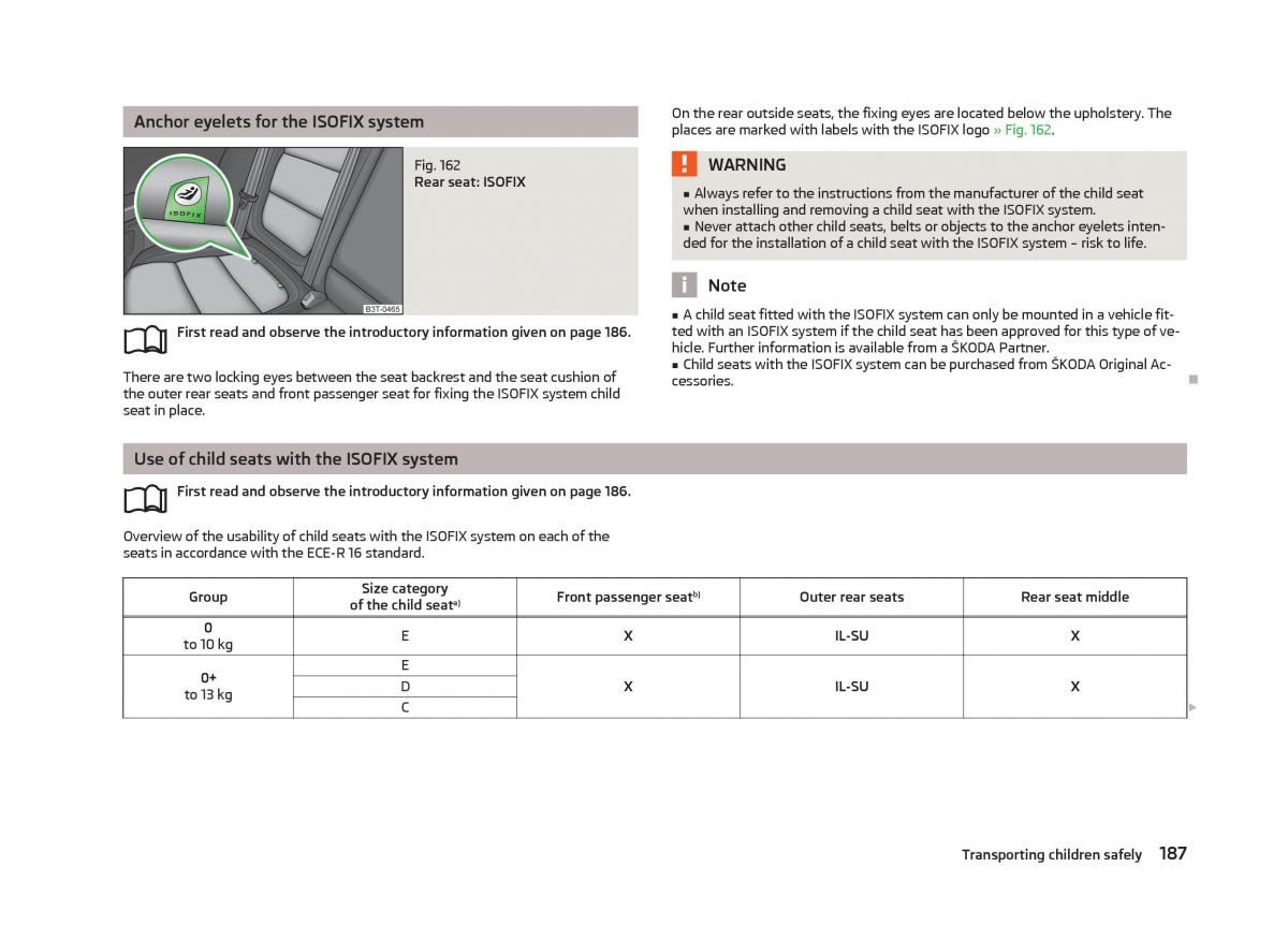 Skoda Superb II 2 owners manual / page 189