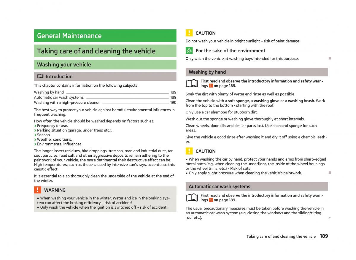 Skoda Superb II 2 owners manual / page 191