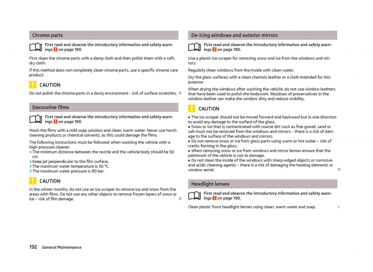 Skoda Superb II 2 owners manual / page 194