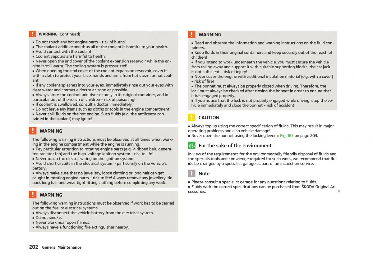 Skoda Superb II 2 owners manual / page 204