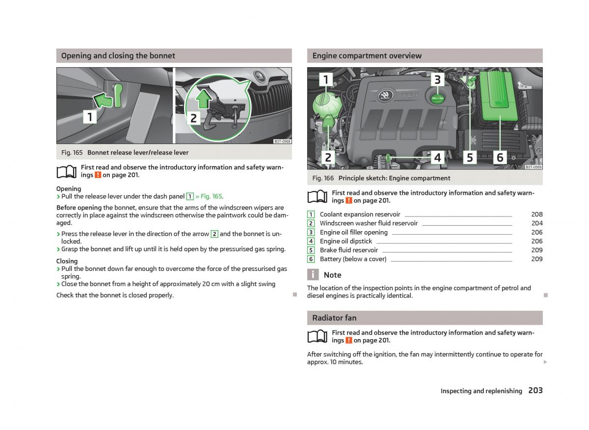 Skoda Superb II 2 owners manual / page 205