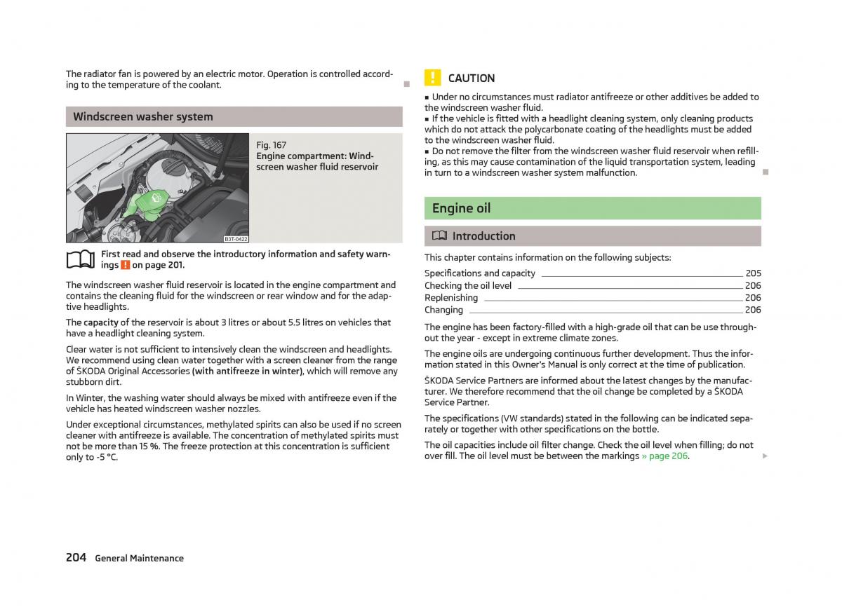 Skoda Superb II 2 owners manual / page 206