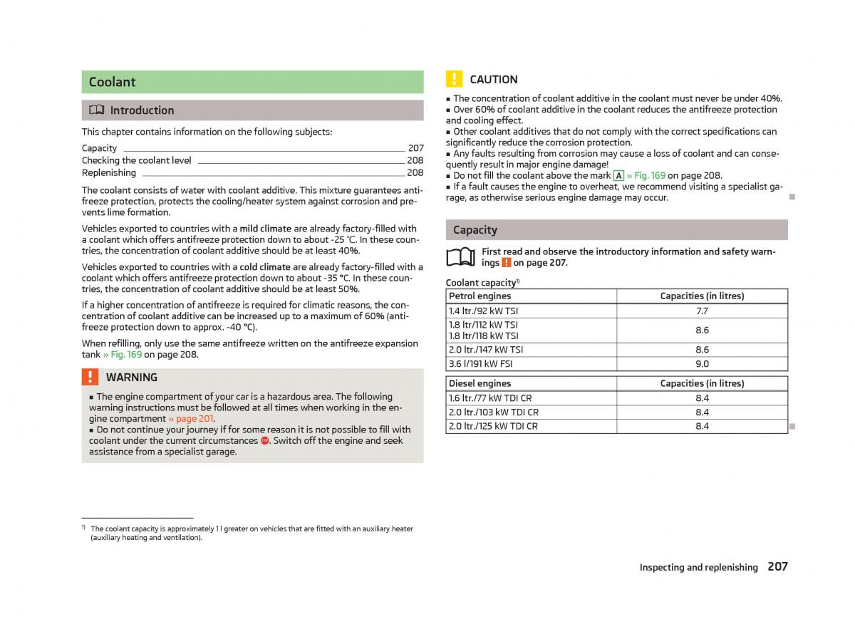 Skoda Superb II 2 owners manual / page 209