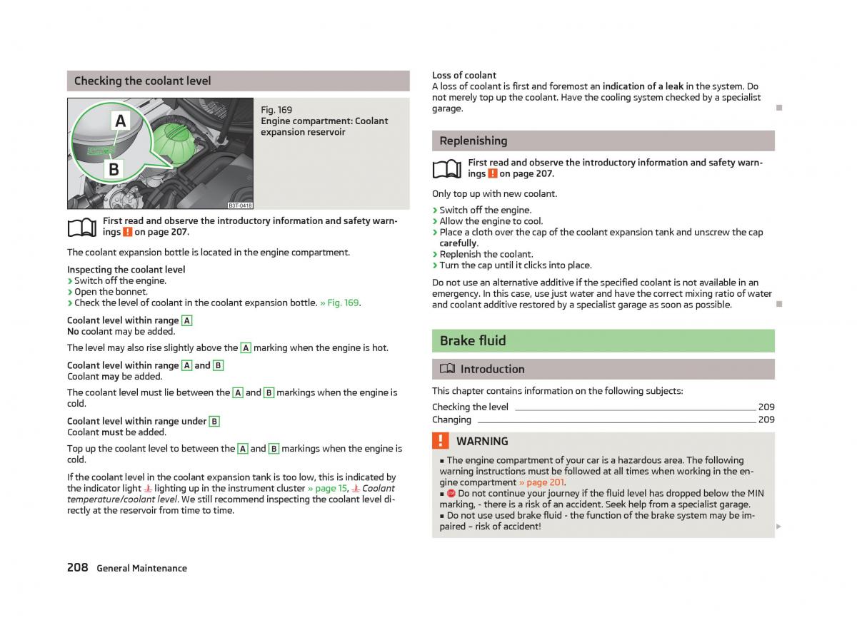 Skoda Superb II 2 owners manual / page 210