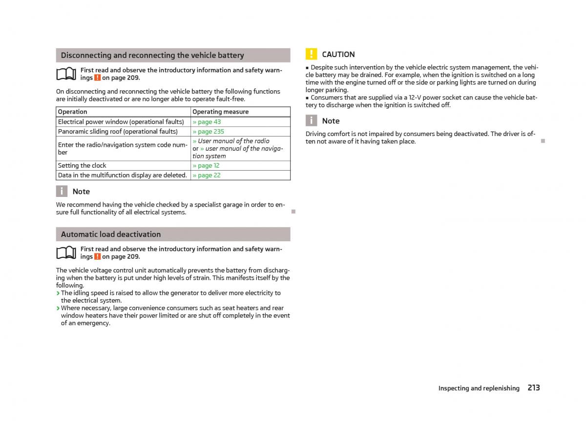 Skoda Superb II 2 owners manual / page 215