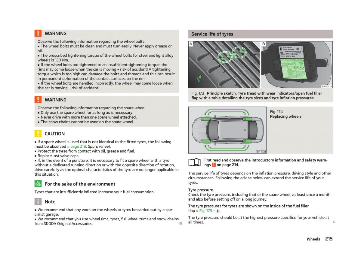 Skoda Superb II 2 owners manual / page 217