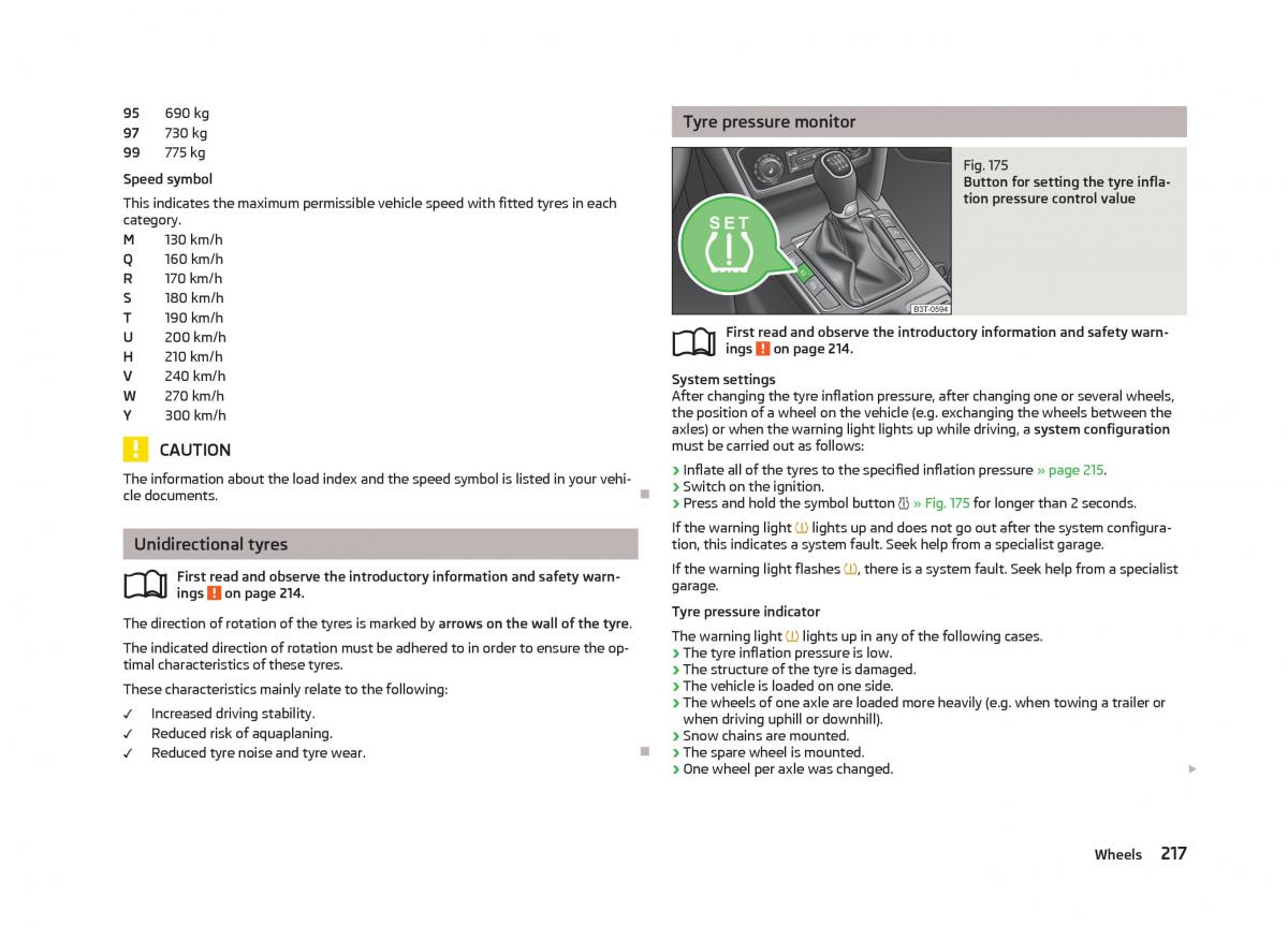 Skoda Superb II 2 owners manual / page 219