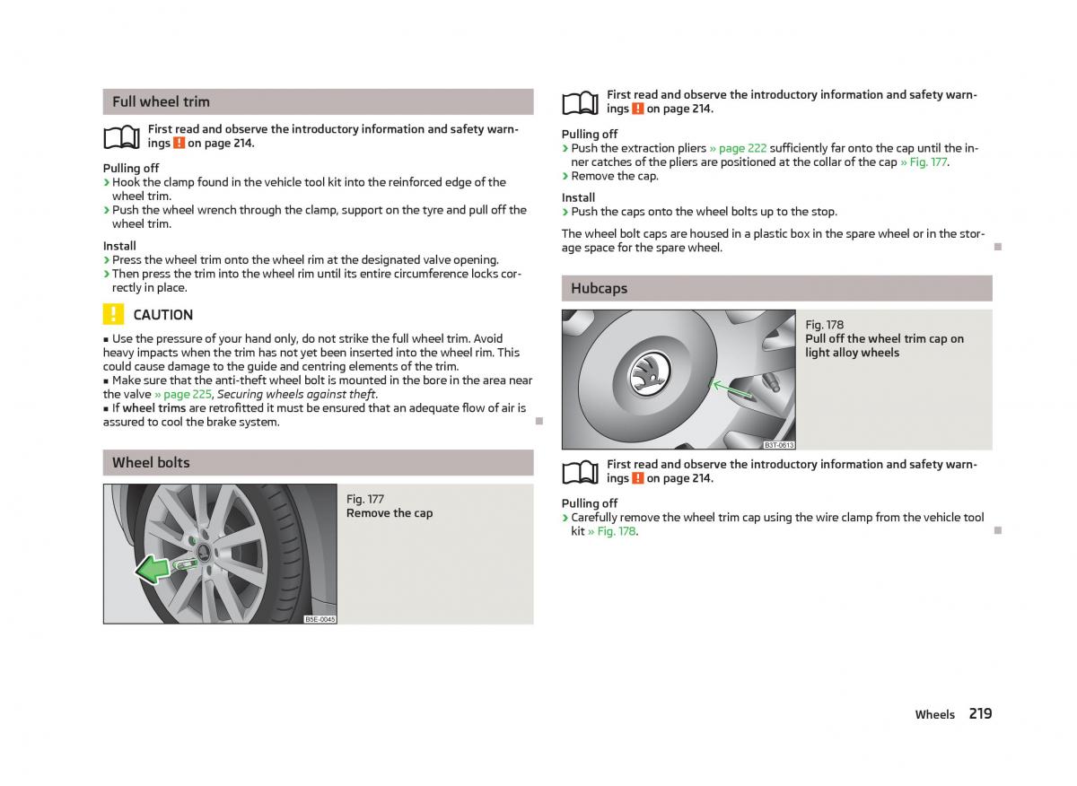 Skoda Superb II 2 owners manual / page 221