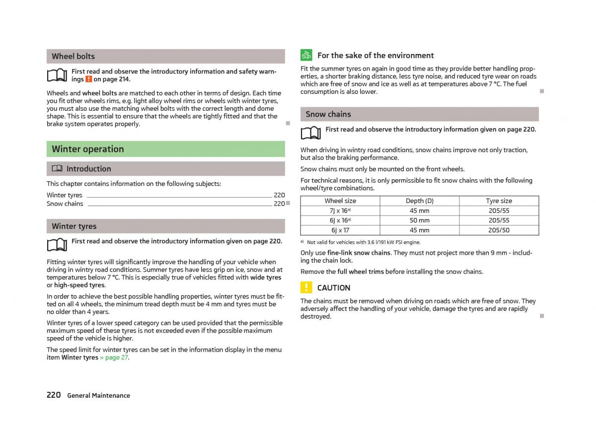 Skoda Superb II 2 owners manual / page 222