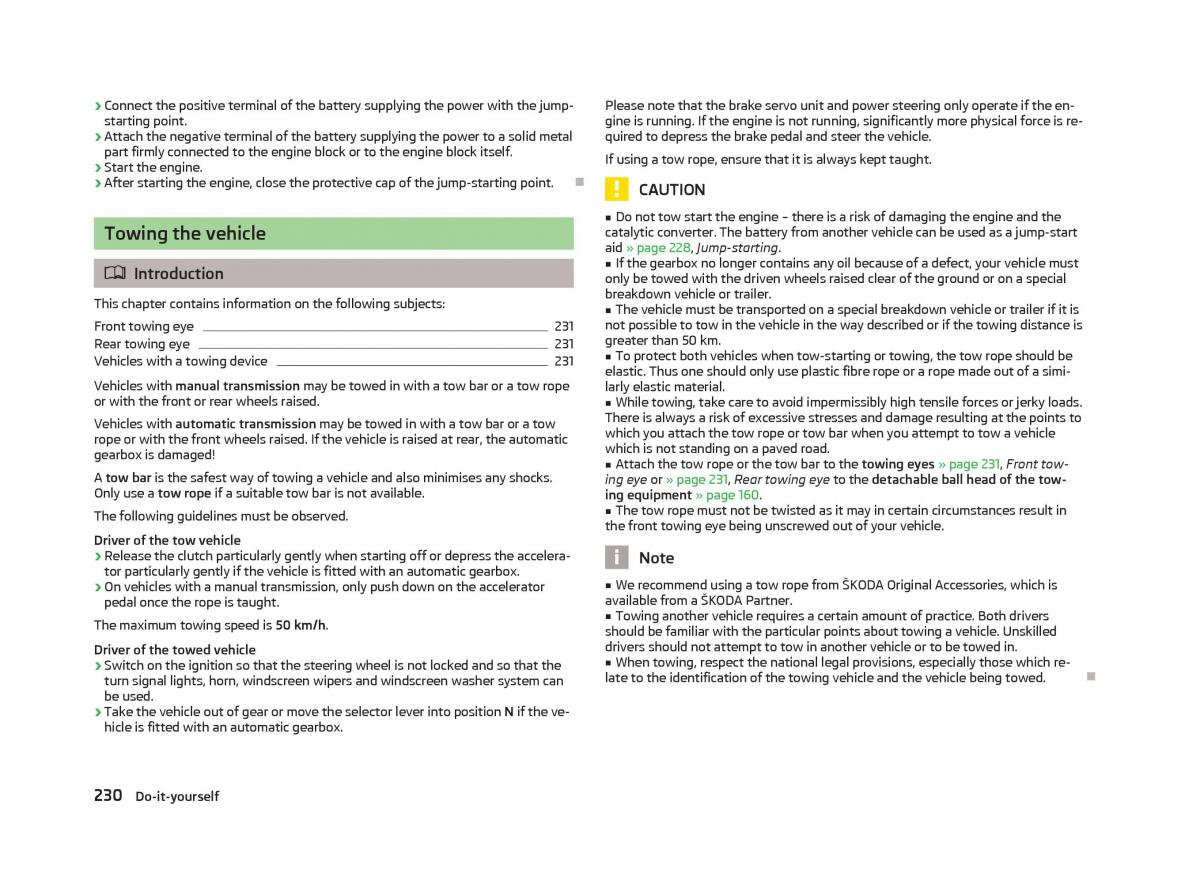 Skoda Superb II 2 owners manual / page 232