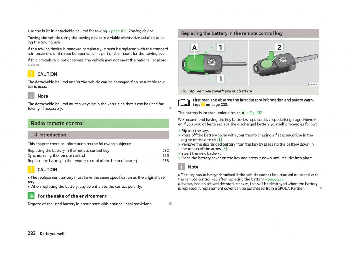 Skoda Superb II 2 owners manual / page 234