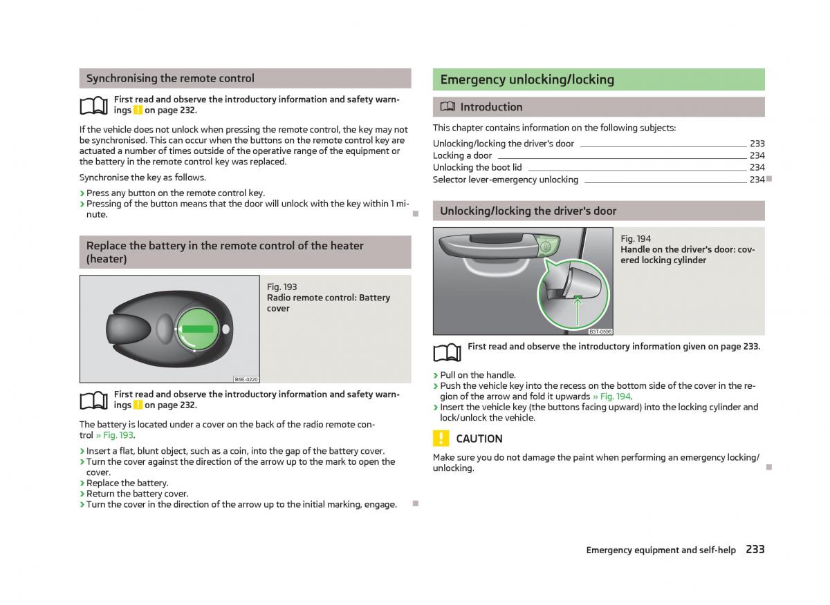 Skoda Superb II 2 owners manual / page 235