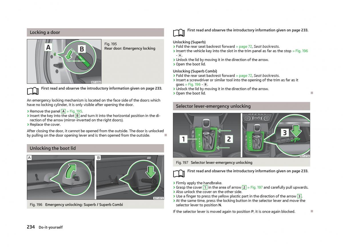 Skoda Superb II 2 owners manual / page 236