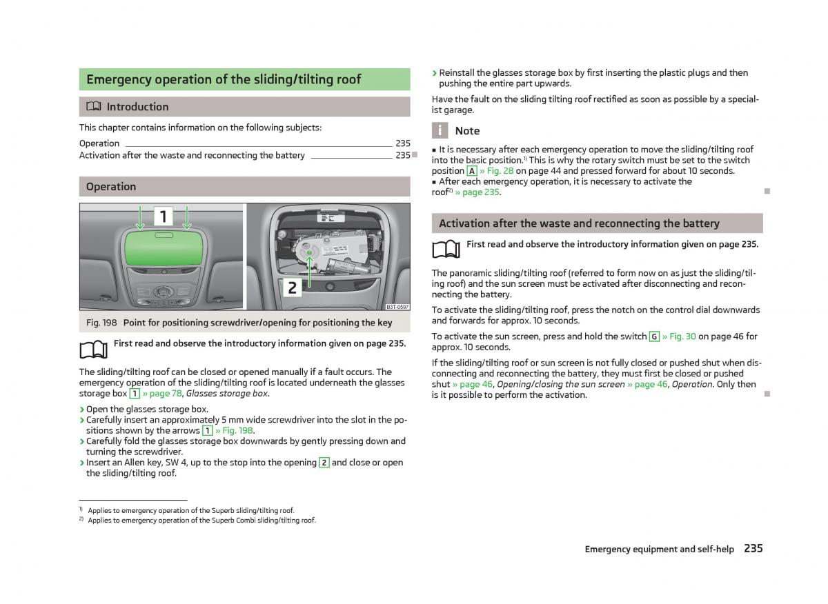 Skoda Superb II 2 owners manual / page 237