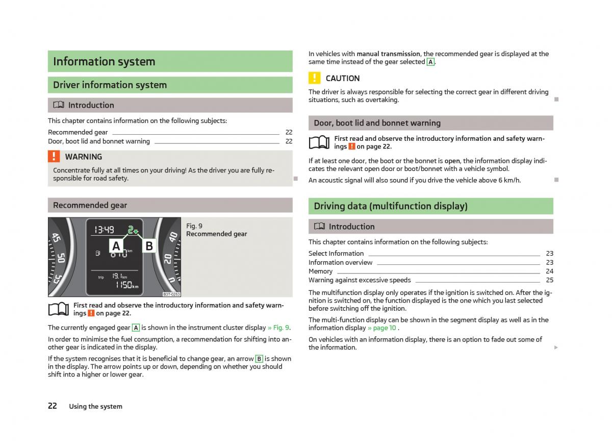 manual  Skoda Superb II 2 owners manual / page 24