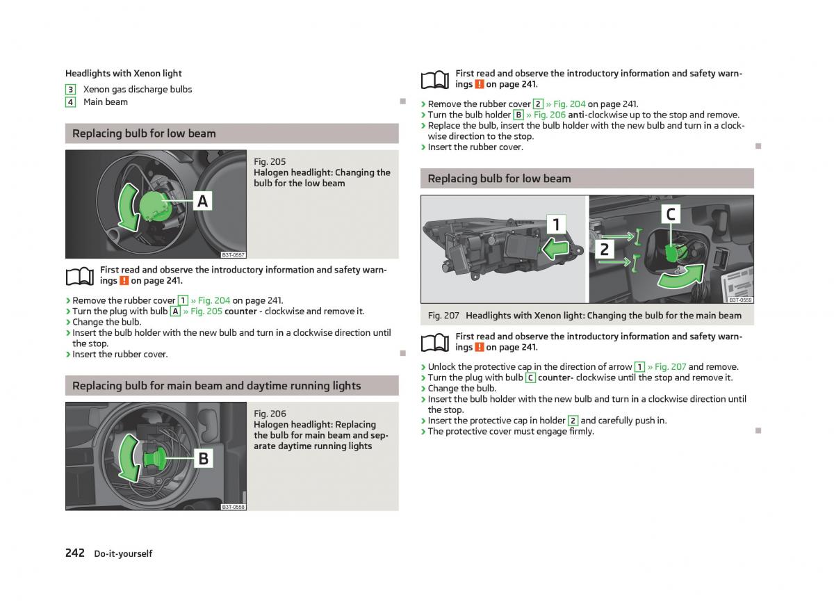 Skoda Superb II 2 owners manual / page 244