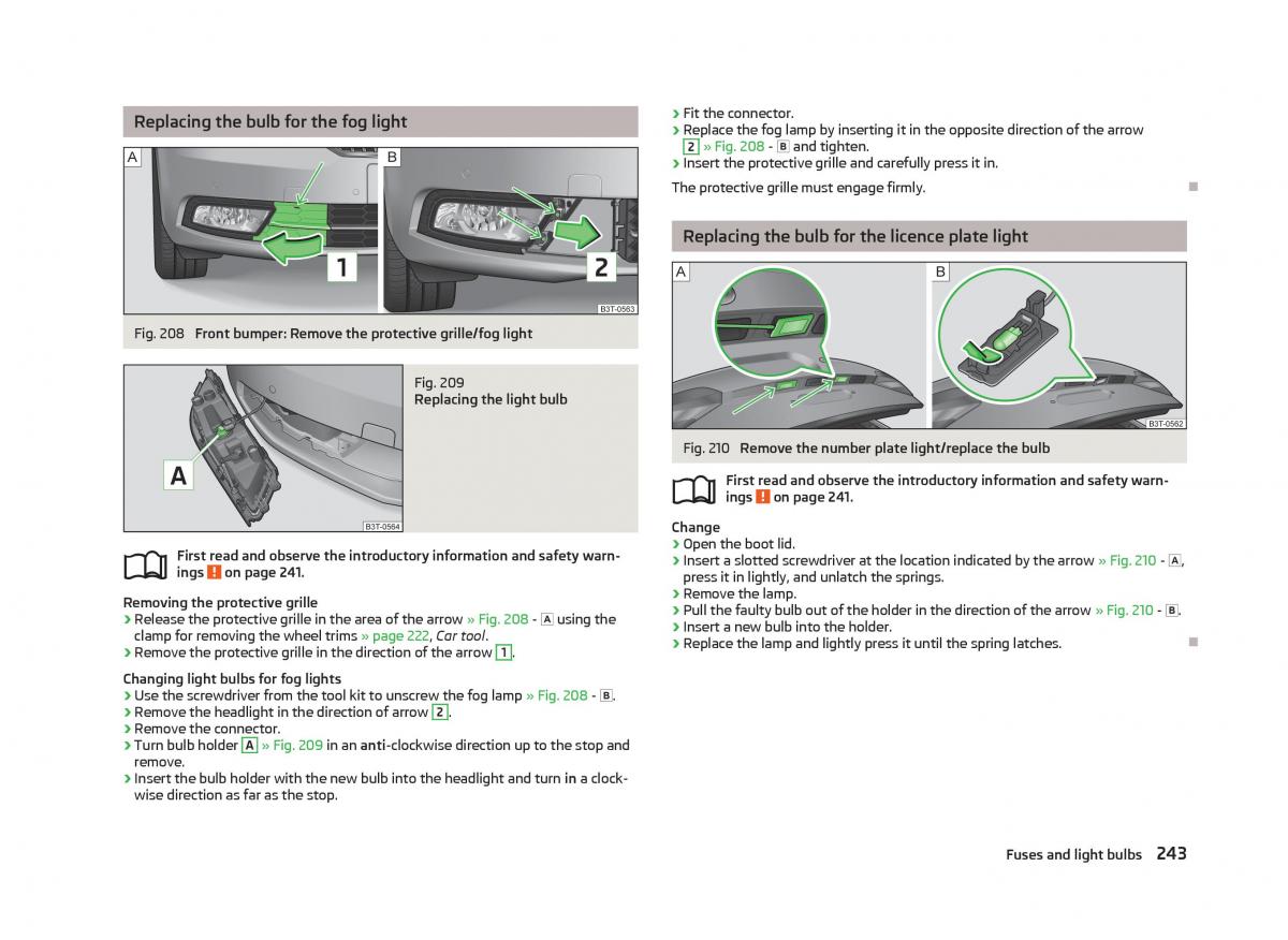 Skoda Superb II 2 owners manual / page 245