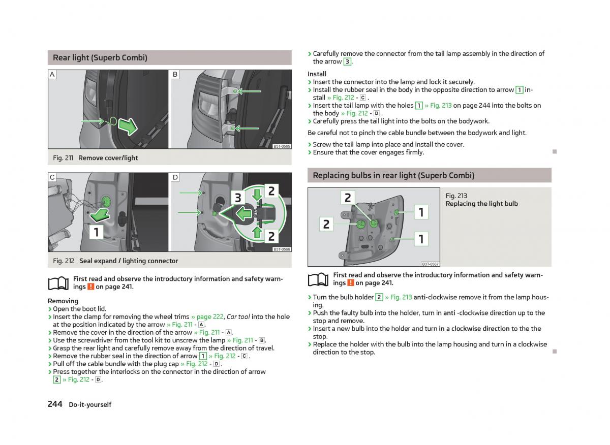 Skoda Superb II 2 owners manual / page 246