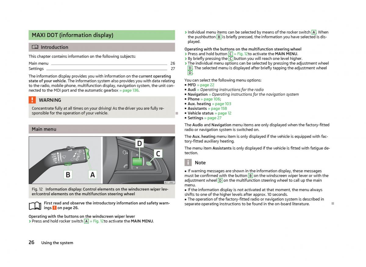 Skoda Superb II 2 owners manual / page 28