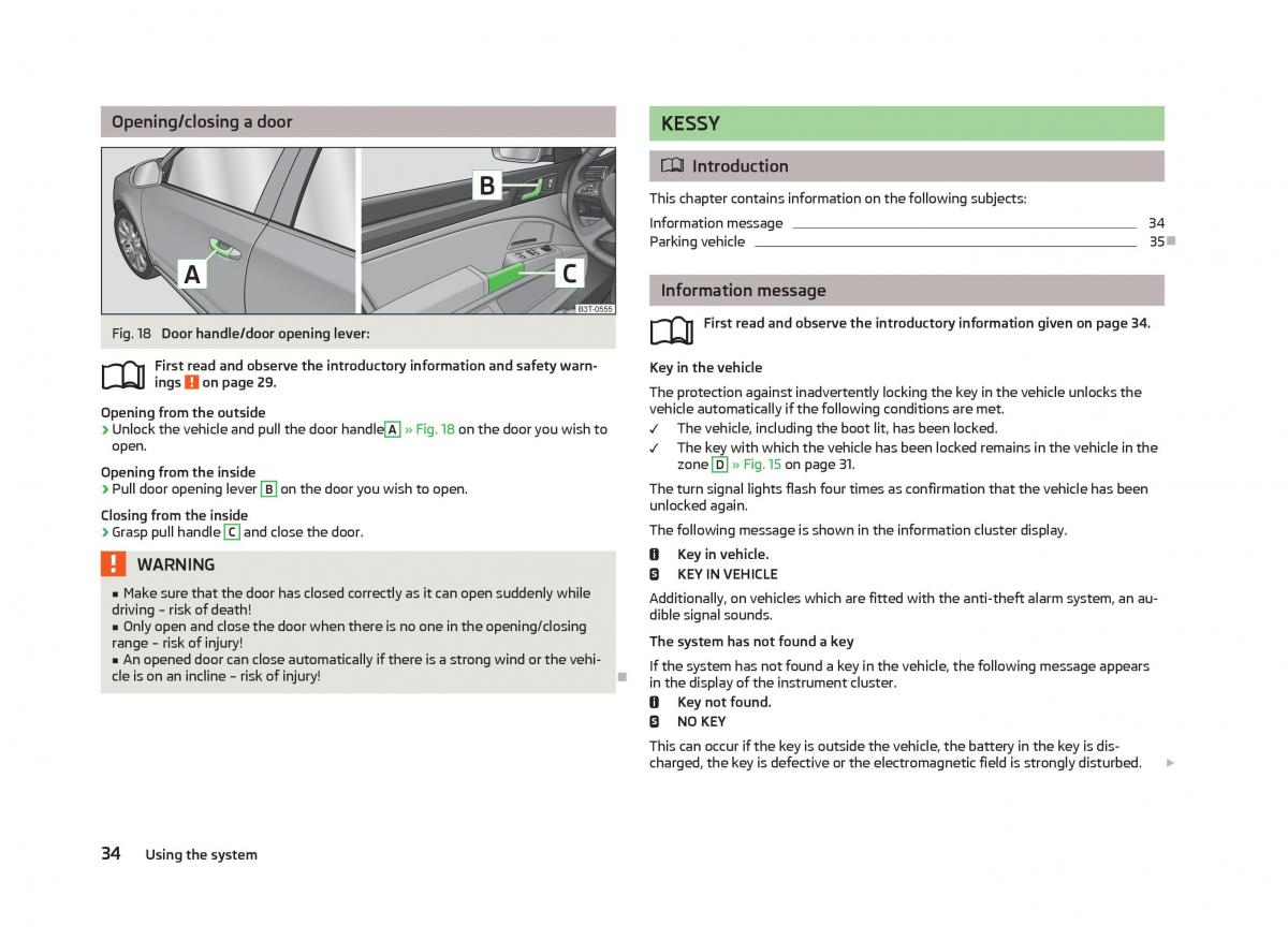 Skoda Superb II 2 owners manual / page 36