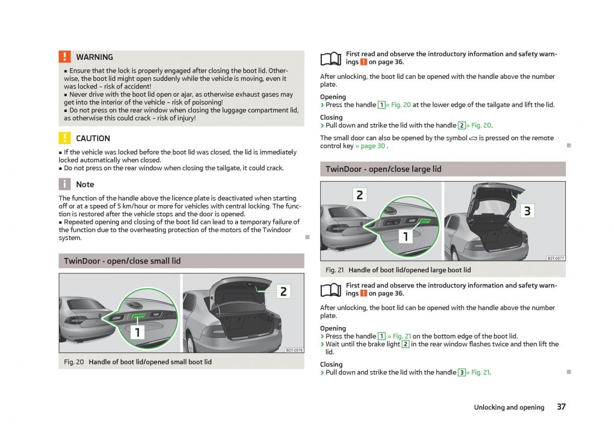 Skoda Superb II 2 owners manual / page 39