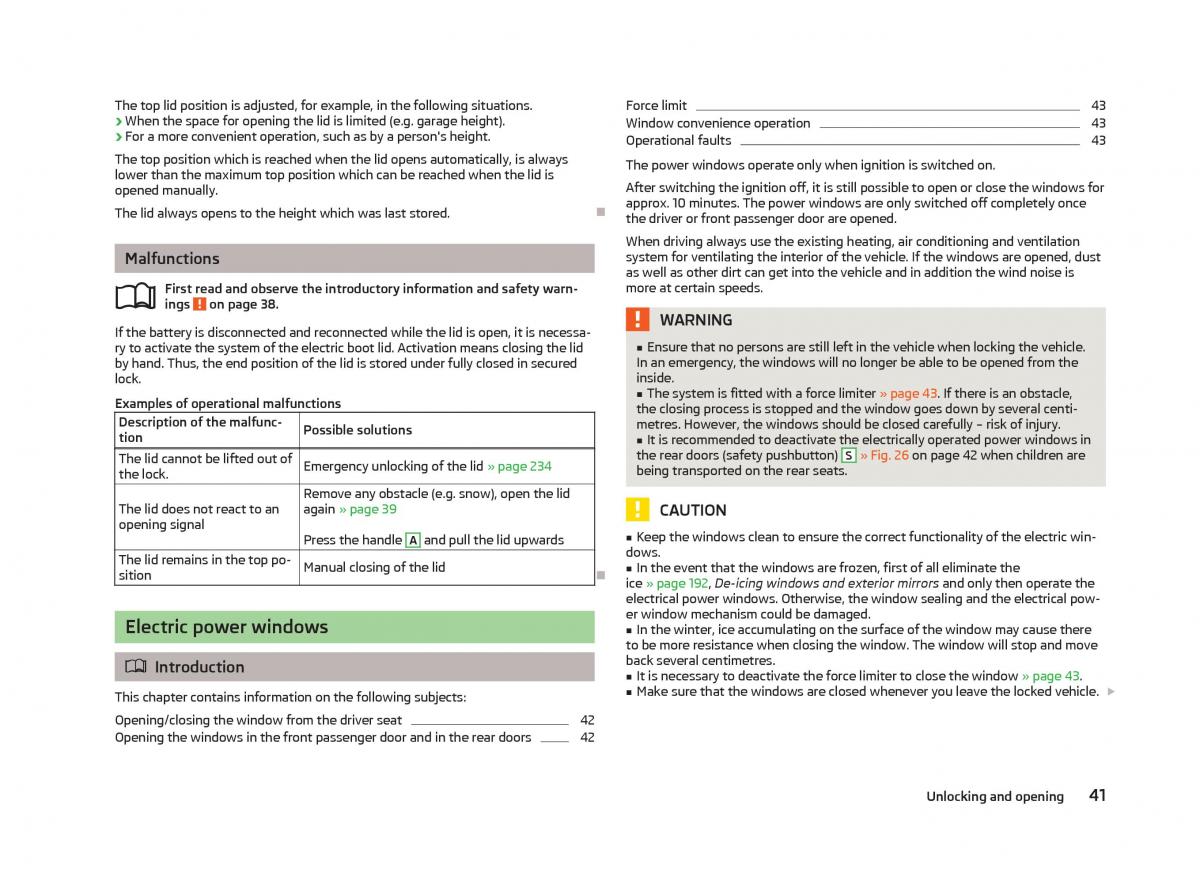 Skoda Superb II 2 owners manual / page 43