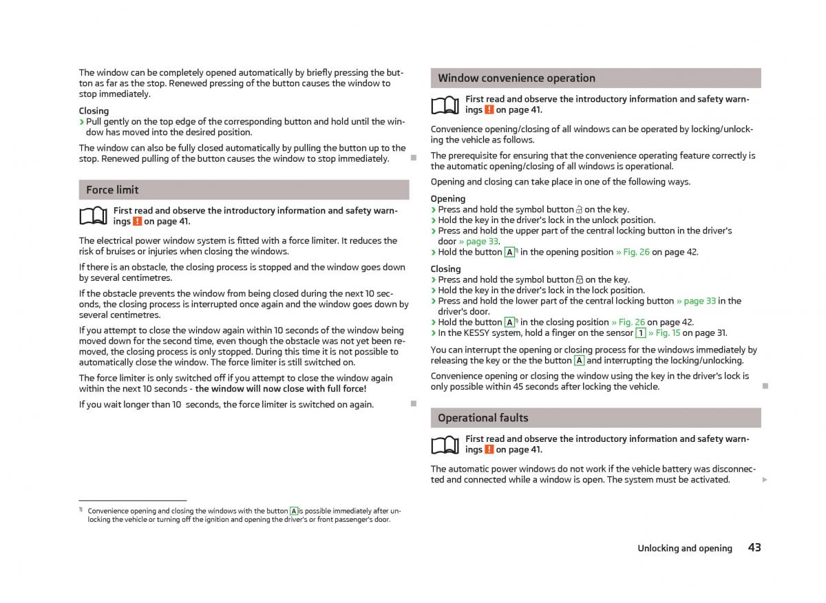 Skoda Superb II 2 owners manual / page 45